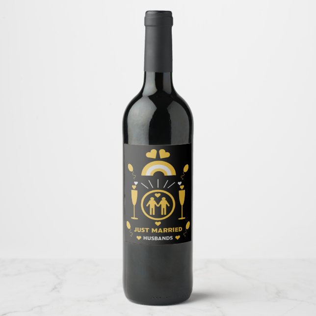 Étiquette Pour Bouteilles De Vin Cadeaux de mariage gay (Devant)