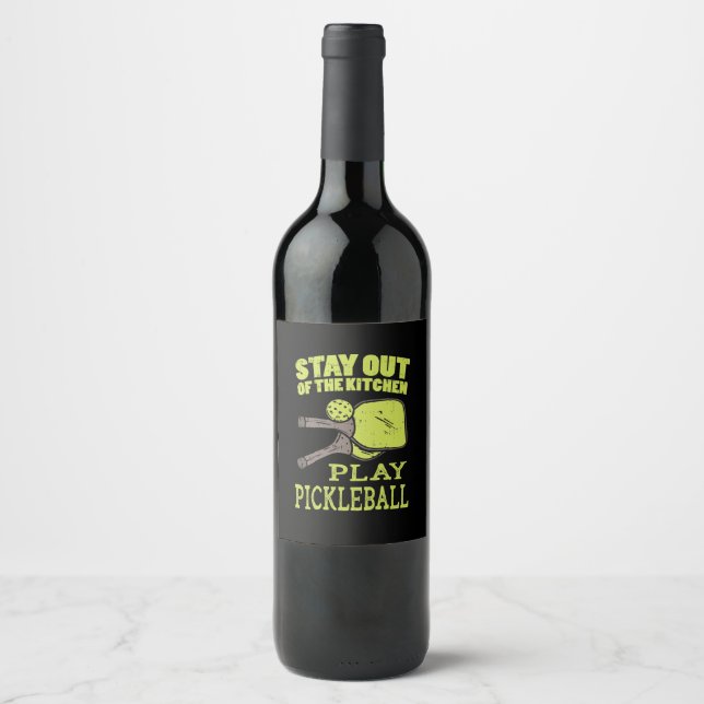 Étiquette Pour Bouteilles De Vin Cadeaux De Pickleball (Devant)