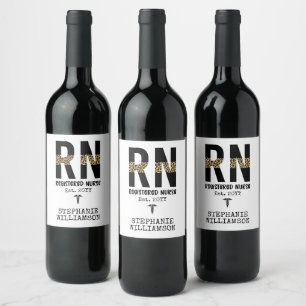 Étiquette Pour Bouteilles De Vin Cadeaux d'études d'infirmière autorisée