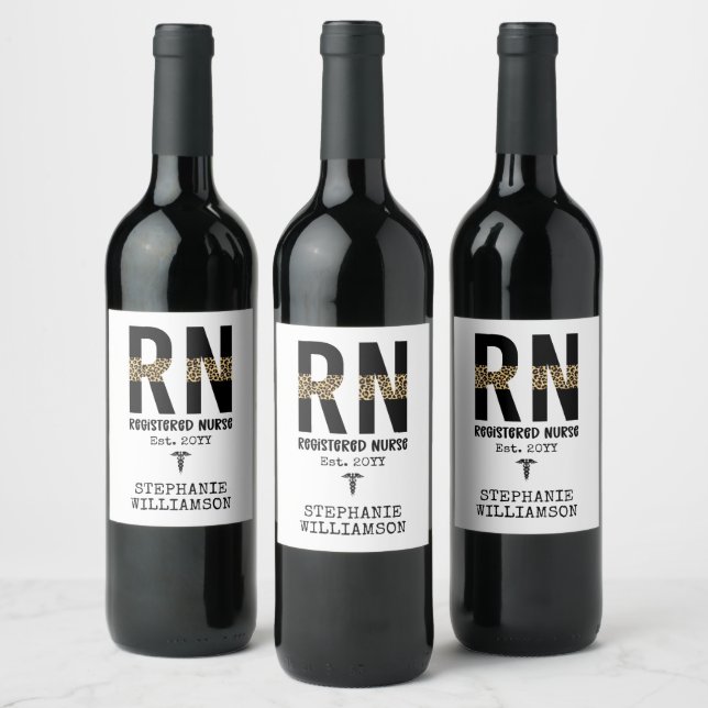 Étiquette Pour Bouteilles De Vin Cadeaux d'études d'infirmière autorisée (Bouteilles)