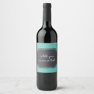Étiquette Pour Bouteilles De Vin Cadre de tableau moderne personnalisé Aqua