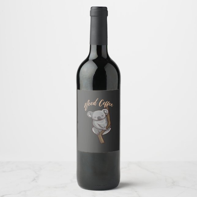 Étiquette Pour Bouteilles De Vin Café - Besoin de café (Devant)