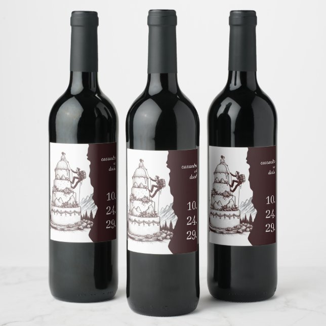 Étiquette Pour Bouteilles De Vin Cake Climbers Wedding (Bouteilles)