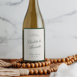 Étiquette Pour Bouteilles De Vin Calligraphie Classique Mariage Argenté Vieilli