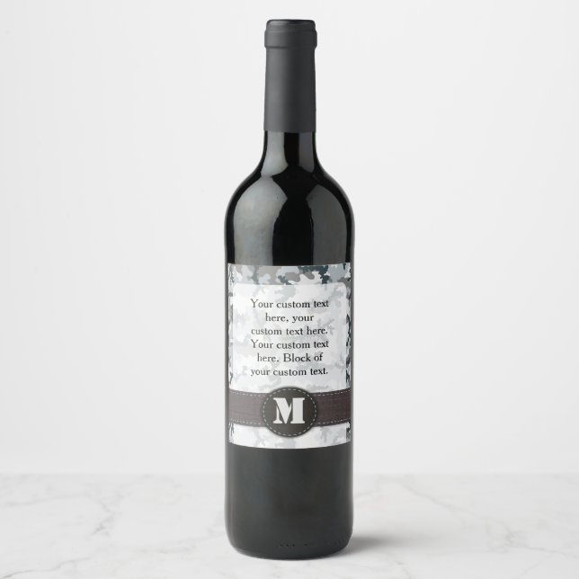 Étiquette Pour Bouteilles De Vin Camouflage urbain (Devant)