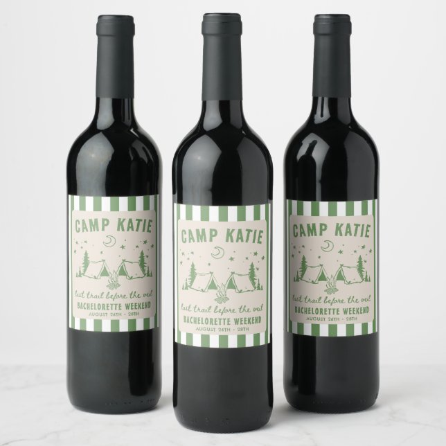 Étiquette Pour Bouteilles De Vin Camp moderne Bachelorette (Bouteilles)