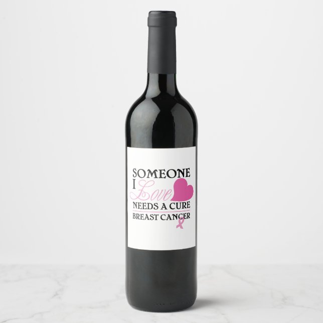 Étiquette Pour Bouteilles De Vin Cancer du sein (Devant)