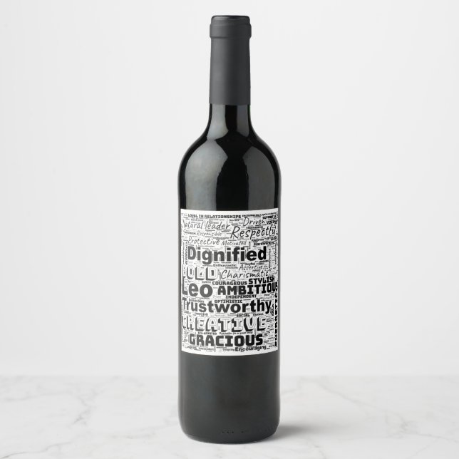 Étiquette Pour Bouteilles De Vin Cancer Zodiac Mot Cloud Inspiration (Devant)
