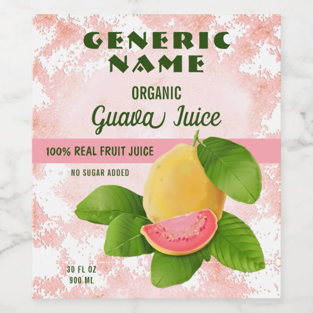 Étiquette Pour Bouteilles De Vin Canne à fruits de goyave (Étiquettes simples)