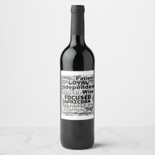Étiquette Pour Bouteilles De Vin Capricorne Zodiac Mot Cloud Inspiration