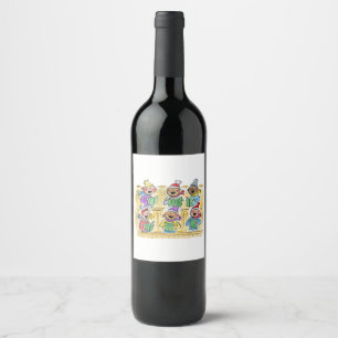 Étiquette Pour Bouteilles De Vin Carollers de Noël