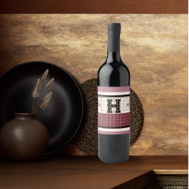 Étiquette Pour Bouteilles De Vin Carrelage Bistro vintage Cranberry et Monogramme O