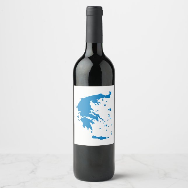 Étiquette Pour Bouteilles De Vin Carte de la Grèce (Devant)