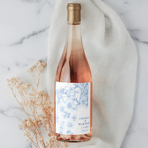 Étiquette Pour Bouteilles De Vin Carte du port de Southport Boothbay Elegant Mariag