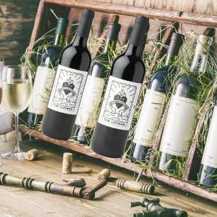 Étiquette Pour Bouteilles De Vin Cartes Tarot   FÊTE DES MARIÉES   MARIAGE   Modern