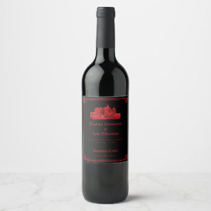 Étiquette Pour Bouteilles De Vin Carton d'invitation de mariage Château gothique ro