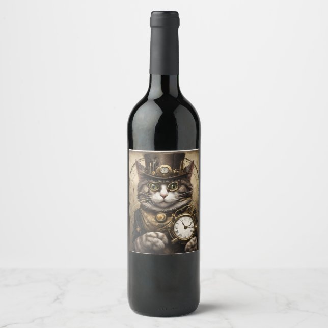Étiquette Pour Bouteilles De Vin Cat (Devant)