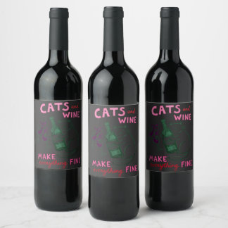 Étiquette Pour Bouteilles De Vin Cats and Wine Funny Mug – Make Everything Fine
