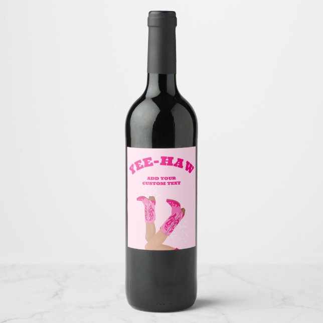 Étiquette Pour Bouteilles De Vin Cavalière western personnalisé (Devant)