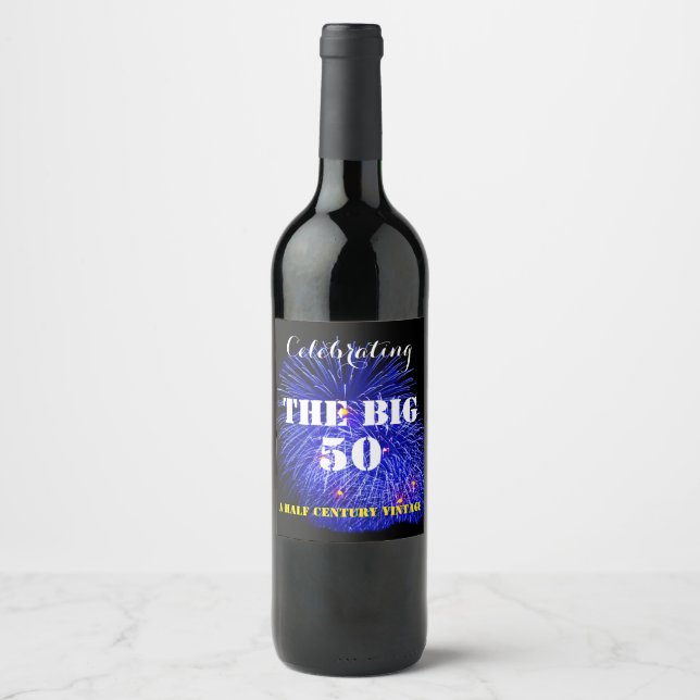 Étiquette Pour Bouteilles De Vin Célébration du BIG 50 - (Devant)