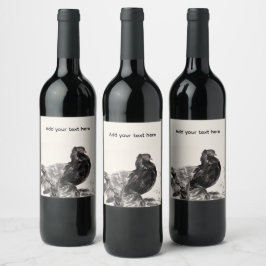 Étiquette Pour Bouteilles De Vin Cerf-volant un Pigeon à queue en éventail indien