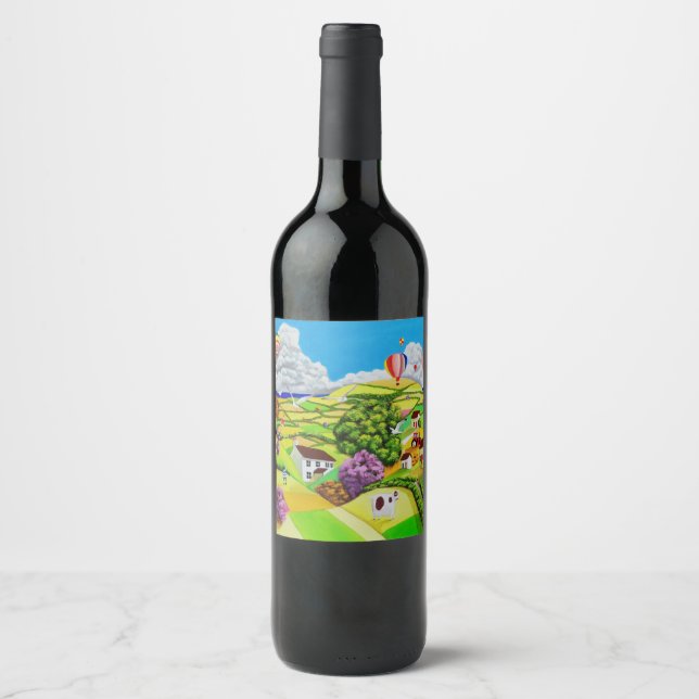 Étiquette Pour Bouteilles De Vin Cerfs-volants (Devant)
