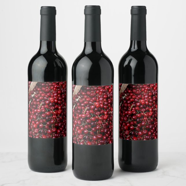 Étiquette Pour Bouteilles De Vin Cerises françaises (Bouteilles)