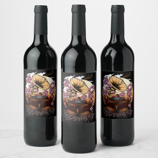 Étiquette Pour Bouteilles De Vin Cerry Blossom (Bouteilles)