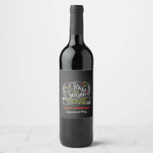 Étiquette Pour Bouteilles De Vin C'est la saison Noël/Fiançailles de vacances