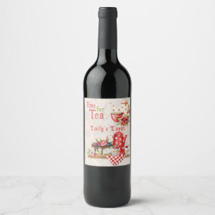 Étiquette Pour Bouteilles De Vin C'est l'heure du thé ! Thé à l'anglaise vintage ré