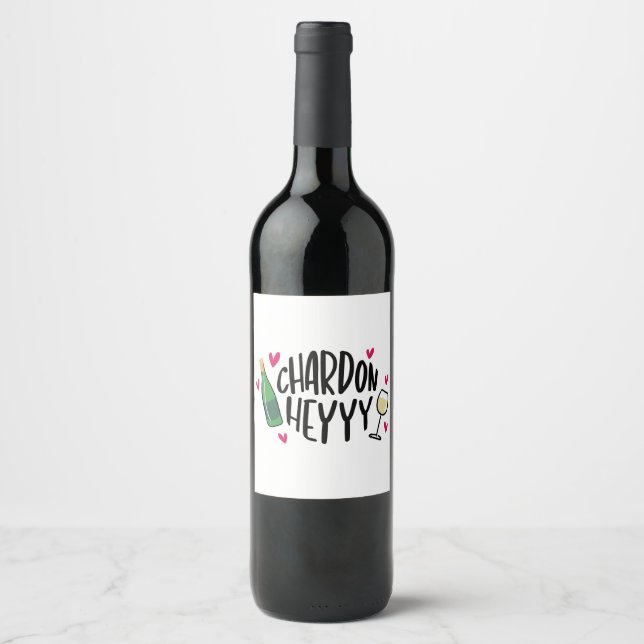 Étiquette Pour Bouteilles De Vin Chardonnay Préparé Vin Drôle (Devant)