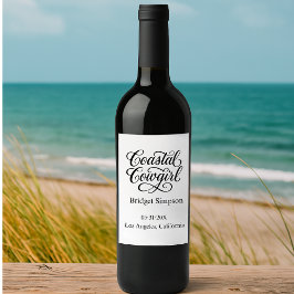 Étiquette Pour Bouteilles De Vin Charme élégant Bachelorette cowgirl côtière