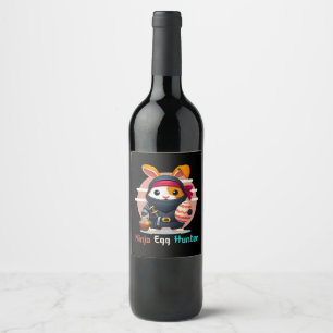 Étiquette Pour Bouteilles De Vin Chasseur d'oeufs de Ninja