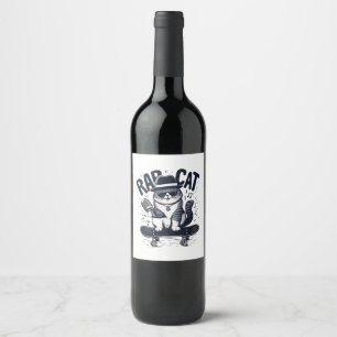 Étiquette Pour Bouteilles De Vin Chat de rap Harmonie