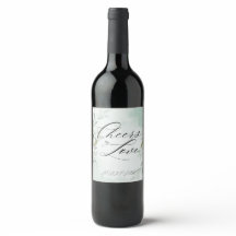 Cheers to Love - Elégant Étiquette de vin de maria