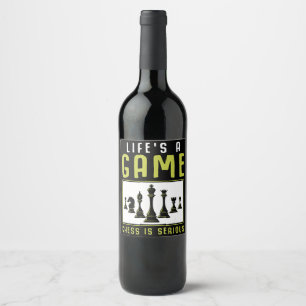 Étiquette Pour Bouteilles De Vin Chess Heartbeat Chess Master Chess Club