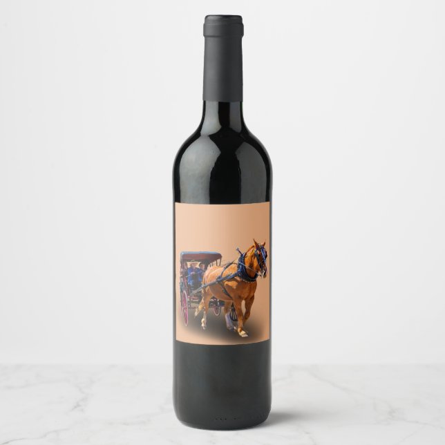 ÉTIQUETTE POUR BOUTEILLES DE VIN CHEVAL ET TRANSPORT (Devant)