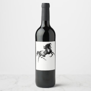 ÉTIQUETTE POUR BOUTEILLES DE VIN CHEVAL SPIRITÉ