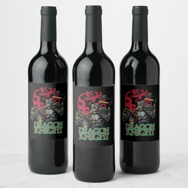 Étiquette Pour Bouteilles De Vin Chevalier dragon (Bouteilles)