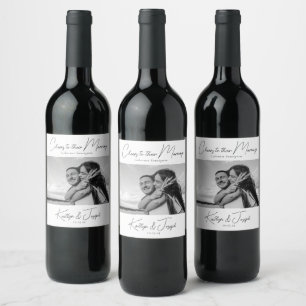 Étiquette Pour Bouteilles De Vin Chic Simple Photo Typographie Moderne