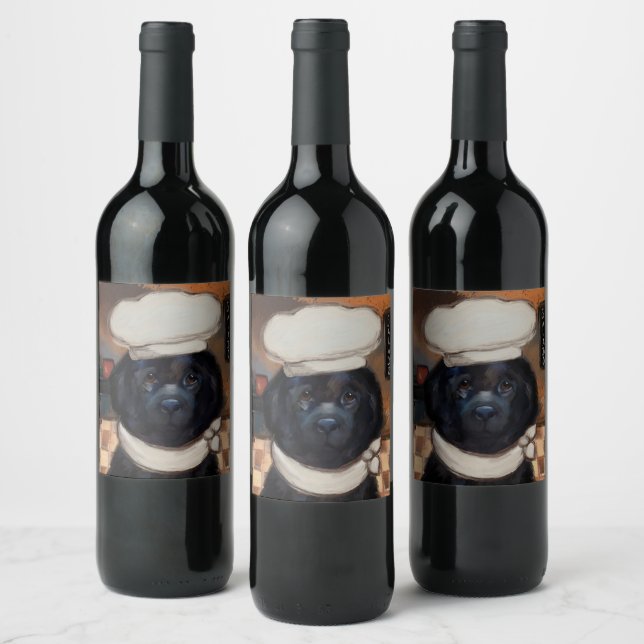 Étiquette Pour Bouteilles De Vin Chien de Terre-Neuve (Bouteilles)