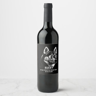 Étiquette Pour Bouteilles De Vin Chien officiel Sibérien Husky