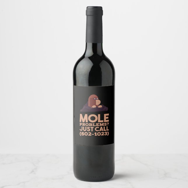 Étiquette Pour Bouteilles De Vin Chimie - Problèmes de mole (Devant)