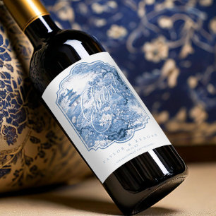 Étiquette Pour Bouteilles De Vin Chinoiserie Mariage Motif Cheers ID1094