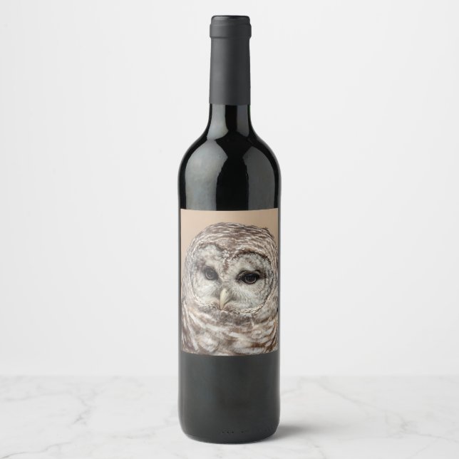 Étiquette Pour Bouteilles De Vin Chouette barrée (Devant)