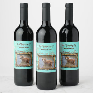Étiquette Pour Bouteilles De Vin Choyez la turquoise vintage de cadre de photo de