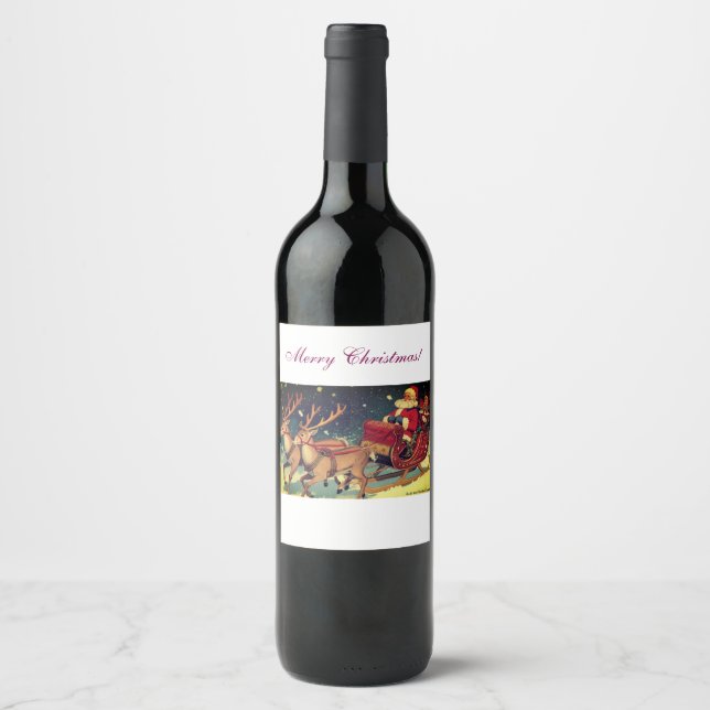 Étiquette Pour Bouteilles De Vin Christmas Wine Bottle Label (Devant)