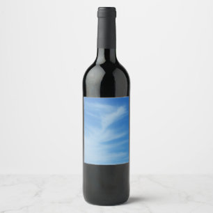Étiquette Pour Bouteilles De Vin Ciel bleu avec nuages blancs Abstrait Nature Photo