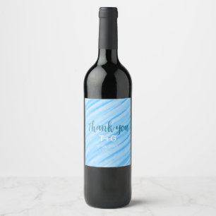 Étiquette Pour Bouteilles De Vin Ciel bleu merci ajouter nom du couple date année t