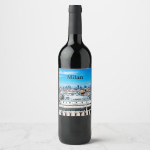 Étiquette Pour Bouteilles De Vin Ciel de Milan